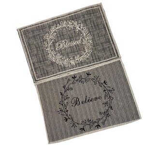 Placemats Set of 4 2 Believe 2 Blessed Gray